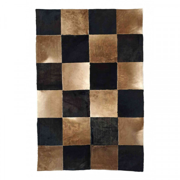 PATCHWORK COWHIDE RUG - Hair-On Fur Leather Rug, Round Cowhide Rug, Handmade Cow