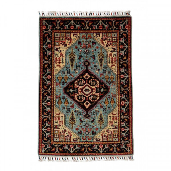 AFGHAN TRIBAL RUG - Afghani Handmade Kazak, Area Rug, Hand-Knotted Rug - Golden