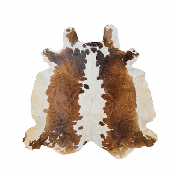 EXOTIC COWHIDE RUG - White and Brown Cowhide Rug, Cow Skin Rug, Leather Rug Decor, Floor Cow Rug, Animal Skin Rug