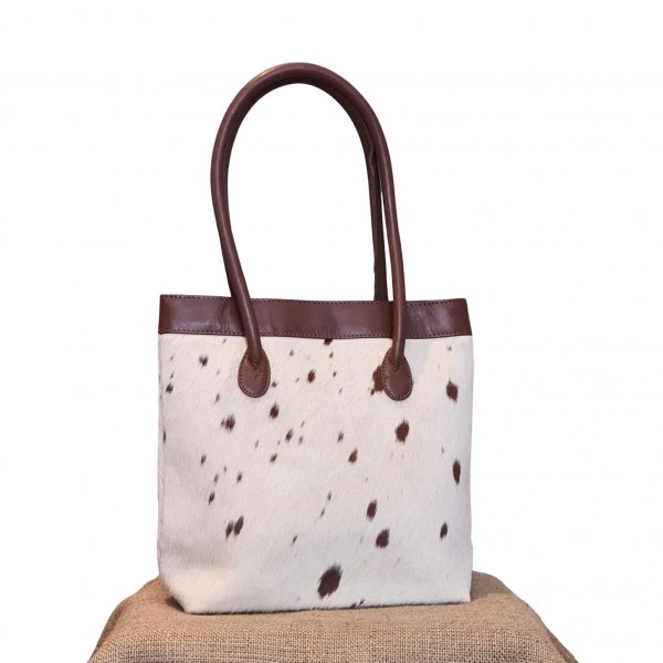 BORSA TOTE COWHIDE - Borsa tote in pelle bovina, borsa a tracolla, borsa a mano, grigio