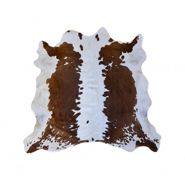EXOTIC COWHIDE RUG - White and Brown Cowhide Rug, Cow Skin Rug, Leather Rug Decor, Floor Cow Rug, Animal Skin Rug