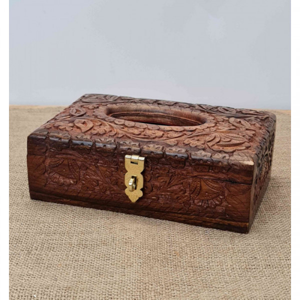 Hand Carved, Tissue box ,Case, Napkin Holder, Velvet Interior Hand Crafted, Valentines Gift