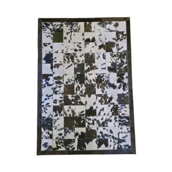 PATCHWORK-KUHLEDER-TEPPICH - Haar-auf-Pelz-Leder-Teppich, runder Kuhfell-Teppich, handgemachte Kuh