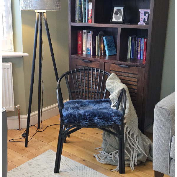 Cojín de asiento de piel de oveja auténtica de primera calidad: suave, transpirable y natural, ideal para sillas