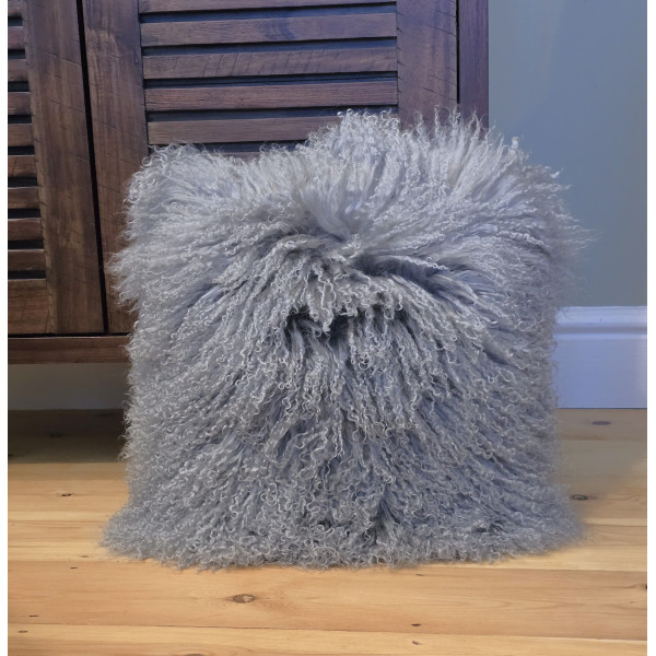 Funda de almohada de lujo de piel de oveja tibetana de pelo largo: suave y afelpada, de lana natural.