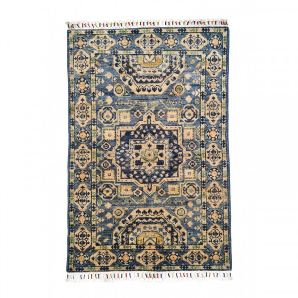 AFGHAN TRIBAL RUG - Afghani Handmade Kazak, Area Rug, Hand-Knotted Rug - Golden