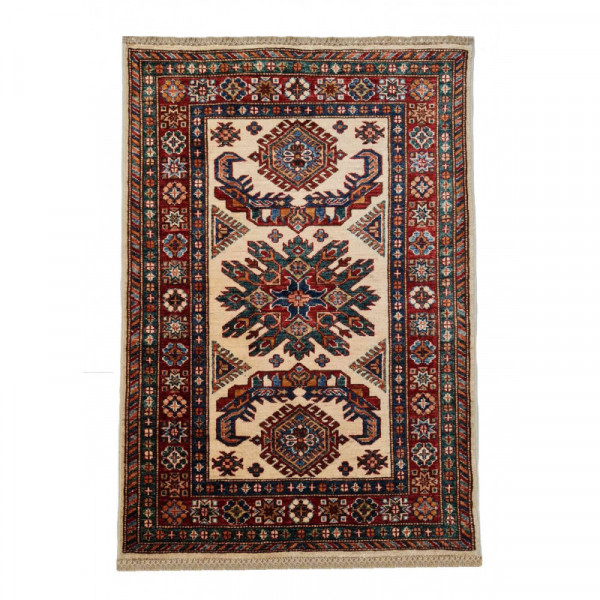 AFGHAN TRIBAL RUG - Afghani Handmade Kazak, Area Rug, Hand-Knotted Rug - Golden